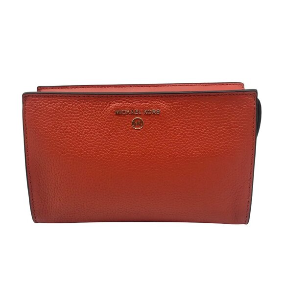 Michael Kors Burnt Orange Pebbled Leather Medium Valerie Crossbody Bag - Picture 1 of 10